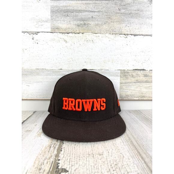 New Era 59Fifty Cleveland Browns Fitted Baseball Hat 7 1/8 Brown NFL Cap New - Picture 1 of 5